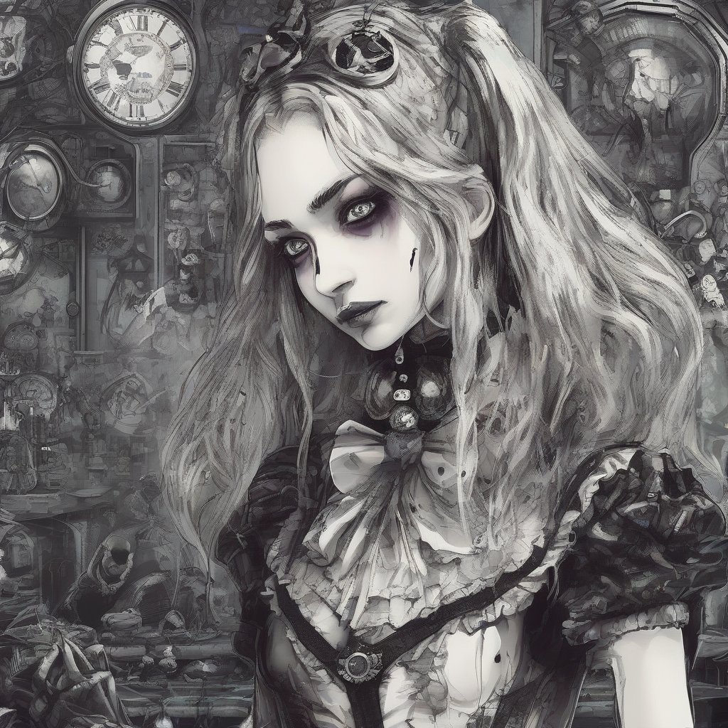 alice in wonderland cyberpunk goth 1080p resolution gothic horror